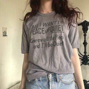 Funny sex 70s thin t shirt peace and quiet